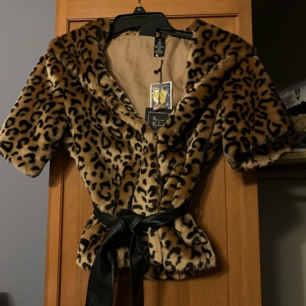 Mercer and Madison Leopard Faux Fur Jacket